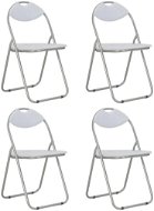 Folding dining chair 4 pcs white faux leather - Dining Chair