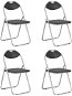 Folding dining chair 4 pcs black faux leather - Dining Chair
