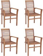 Stackable Dining Chairs 4 pcs Solid Teak - Dining Chair