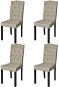 Dining chairs 4 pcs beige textile - Dining Chair