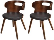 Dining chair 2 pcs brown faux leather - Dining Chair