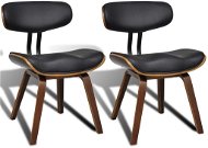 Jedálenské stoličky 2 ks ohýbané drevo a umelá koža - Jedálenská stolička