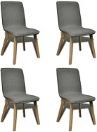 Jedálenská stolička 4 ks svetlosivé, textil a masívne dubové drevo - Jedálenská stolička