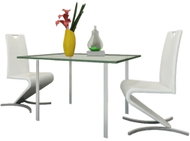 Dining chair 2 pcs white faux leather - Dining Chair