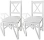 Jedálenské stoličky 2 ks biele borovicové drevo - Jedálenská stolička