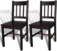 Dining chairs 2 pcs dark brown pine wood - Dining Chair