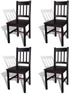 Dining chairs 4 pcs dark brown pine wood - Dining Chair