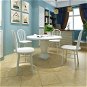 Dining chairs 4 pcs white solid rubber wood - Dining Chair