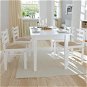 Dining chairs 4 pcs white solid rubber wood and velvet - Dining Chair