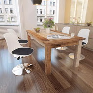 Swivel dining chairs 4 pcs white and black faux leather - Dining Chair