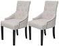 Dining chairs 2 pcs cream gray textile - Dining Chair