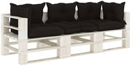 3-seater Garden Sofa made of Pallets with Black Cushions Wood 3052353 - Garden Sofa