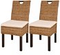 Dining chairs 2 pcs rattan kubu and mango wood - Dining Chair