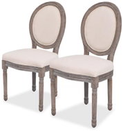 Dining chairs 2 pcs cream textile - Dining Chair