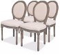 Dining chairs 4 pcs cream textile - Dining Chair