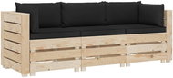 3místná zahradní pohovka z palet s černými poduškami dřevo  3051735 - Zahradní pohovka
