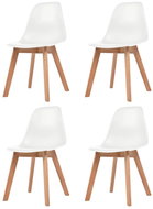 Dining chair 4 pcs white plastic - Dining Chair