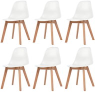 Dining chair 6 pcs white plastic - Dining Chair