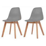 Dining chair 2 pcs gray plastic - Dining Chair