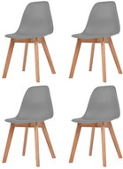 Dining chair 4 pcs gray plastic - Dining Chair