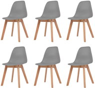 Dining chair 6 pcs gray plastic - Dining Chair