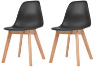 Dining chair 2 pcs black plastic - Dining Chair