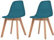 Dining chairs 2 pcs turquoise plastic - Dining Chair