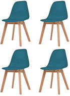 Dining chairs 4 pcs turquoise plastic - Dining Chair