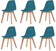 Dining chairs 6 pcs turquoise plastic - Dining Chair