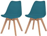 Dining chairs 2 pcs turquoise faux leather - Dining Chair