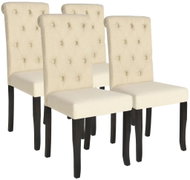 Dining chairs 4 pcs cream textile - Dining Chair