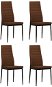 Dining chairs 4 pcs brown textile - Dining Chair