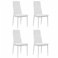 Jedálenské stoličky, 4 ks, biele, umelá koža - Jedálenská stolička