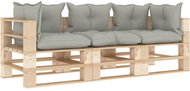 3-seater Garden Sofa made of Pallets with Taupe Cushions Wood 3052257 - Garden Sofa