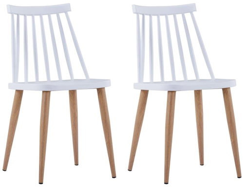 Dining chairs 2 pcs white plastic - Dining Chair - Main image