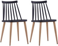 Dining chairs 2 pcs black plastic - Dining Chair