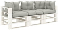 3-seater Garden Sofa made of Pallets with Taupe Cushions Wood 3052401 - Garden Sofa