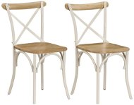 Chair cross back 2 pcs white solid mango wood - Dining Chair
