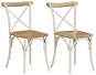 Chair cross back 2 pcs white solid mango wood - Dining Chair
