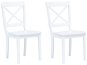 Jedálenské stoličky, 2 ks, biele, masívny kaučukovník - Jedálenská stolička