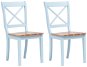 Dining chairs 2 pcs gray and light wood solid rubber tree - Dining Chair
