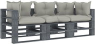 3místná zahradní pohovka z palet s taupe poduškami dřevo 3052545 - Zahradní pohovka