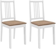 Jedálenská stolička Jedálenské stoličky s poduškami 2 ks biele masívne drevo - Jídelní židle