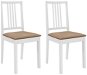 Jedálenská stolička Jedálenské stoličky s poduškami 2 ks biele masívne drevo - Jídelní židle