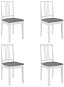 Dining chair with cushions 4 pcs white solid wood - Dining Chair