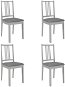 Dining chair with cushions 4 pcs gray solid wood - Dining Chair