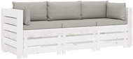 3 seater Garden Sofa made of Pallets with Taupe Cushions Wood 3051919 - Garden Sofa