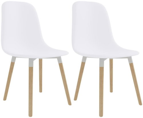 Dining chairs 2 pcs white plastic - Dining Chair - Main image