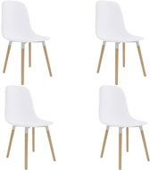 Dining chairs 4 pcs white plastic - Dining Chair