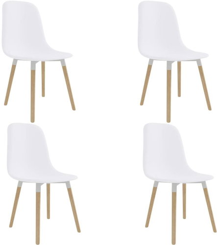 Dining chairs 4 pcs white plastic - Dining Chair - Main image